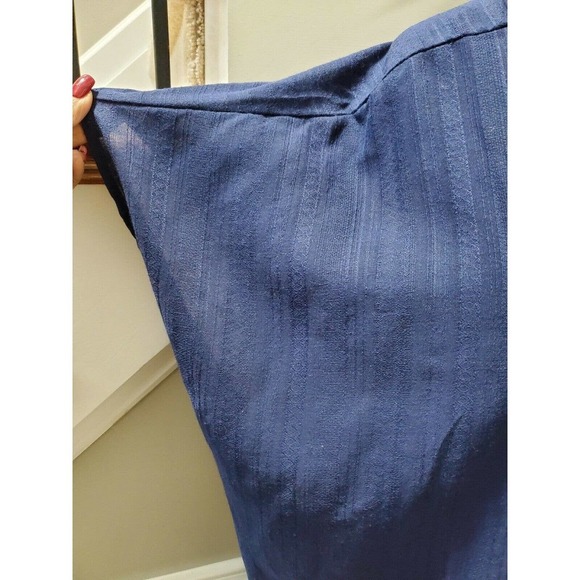 Kona Sol Women's Solid Blue Polyester V-Neck Short Sleeve Blouse Size X-Large - Picture 5 of 12